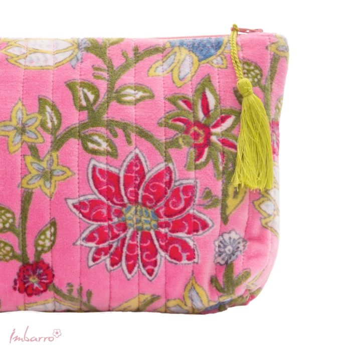 pouche toillettas roze bloemen