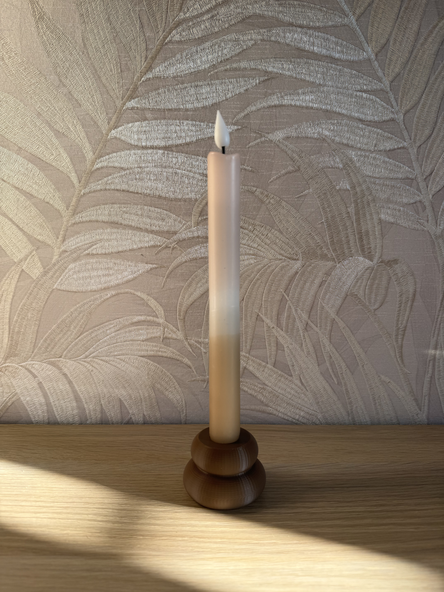 Led kaars - wit ecru lichtbruin