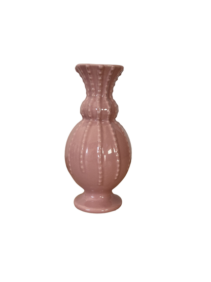 Vaas close up roze kleur met bolletjes