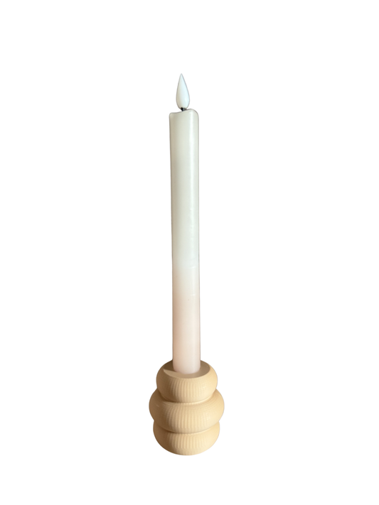 Led kaars - ecru wit koper