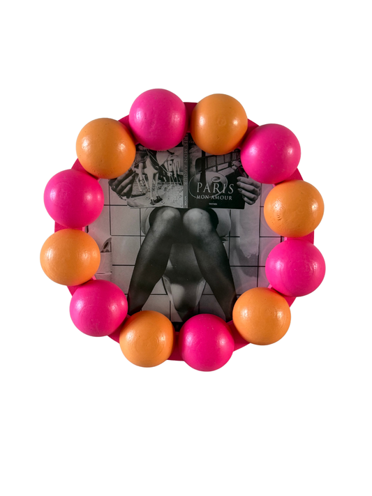 fotolijst rond roze oranje