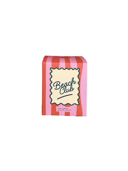 HomeBound Pink Cabana geurkaars met verpakking.