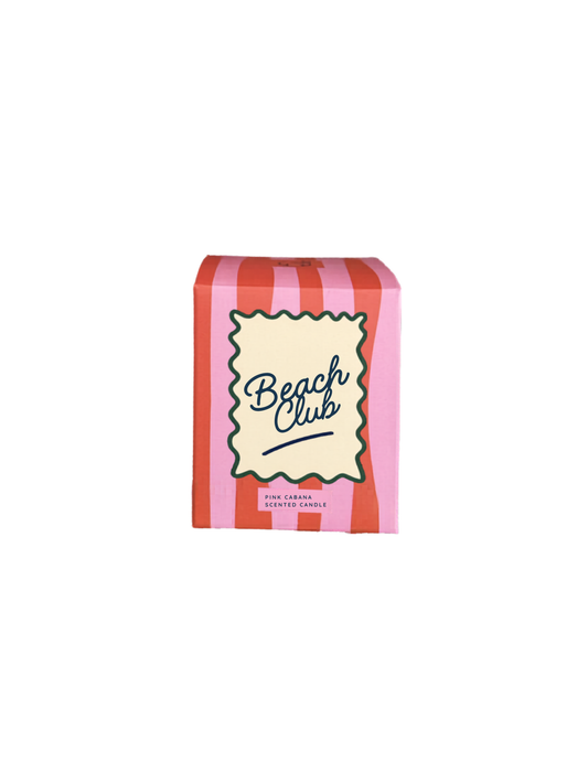 HomeBound Pink Cabana geurkaars met verpakking.