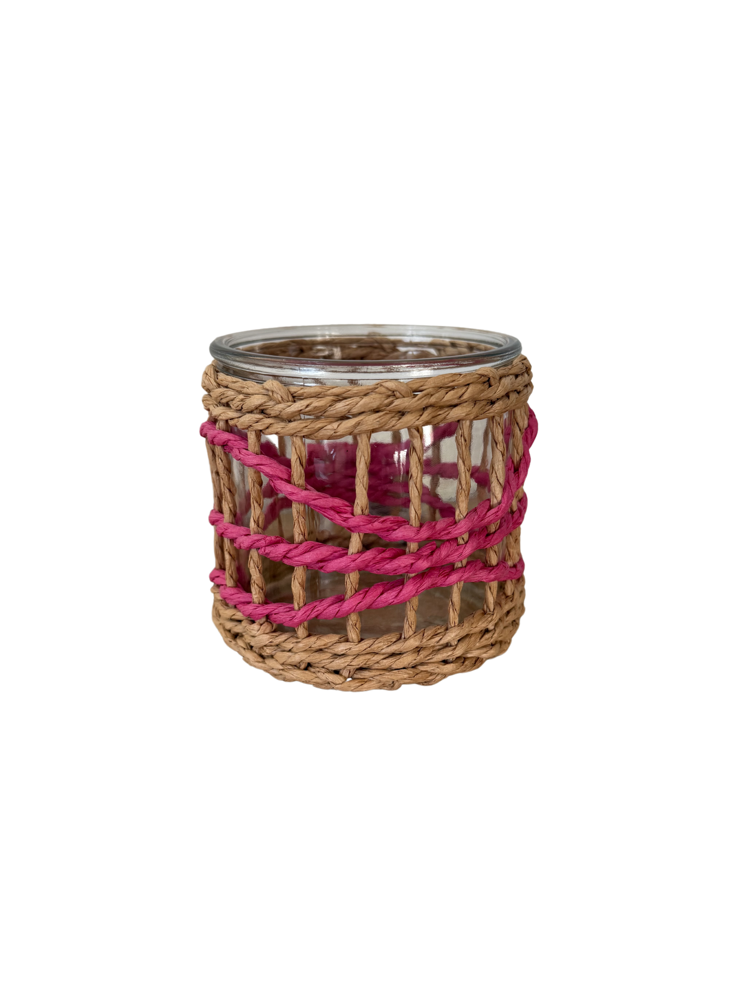 Windlicht waxinehouder roze 