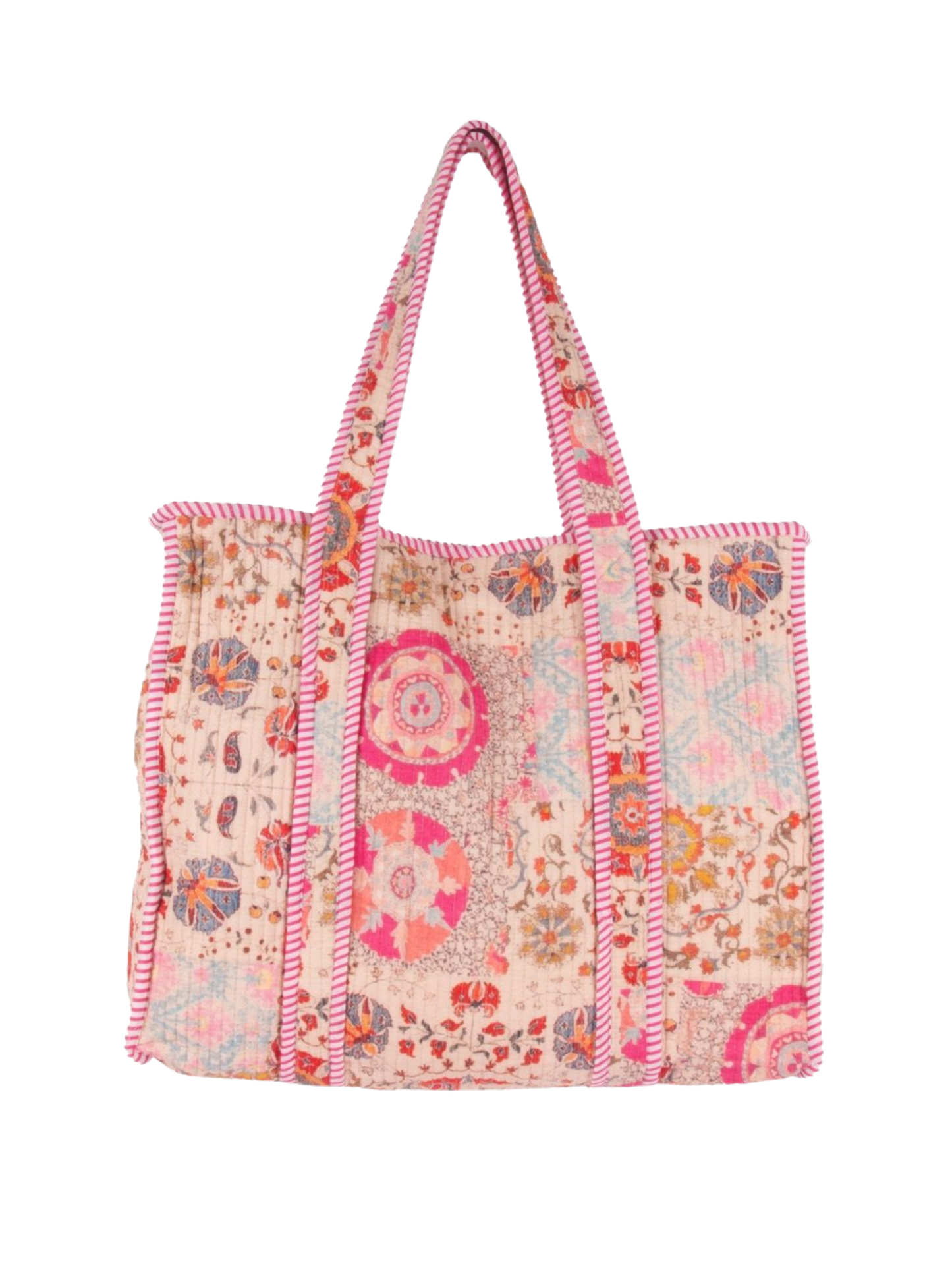 shopper tas roze beige ibiza