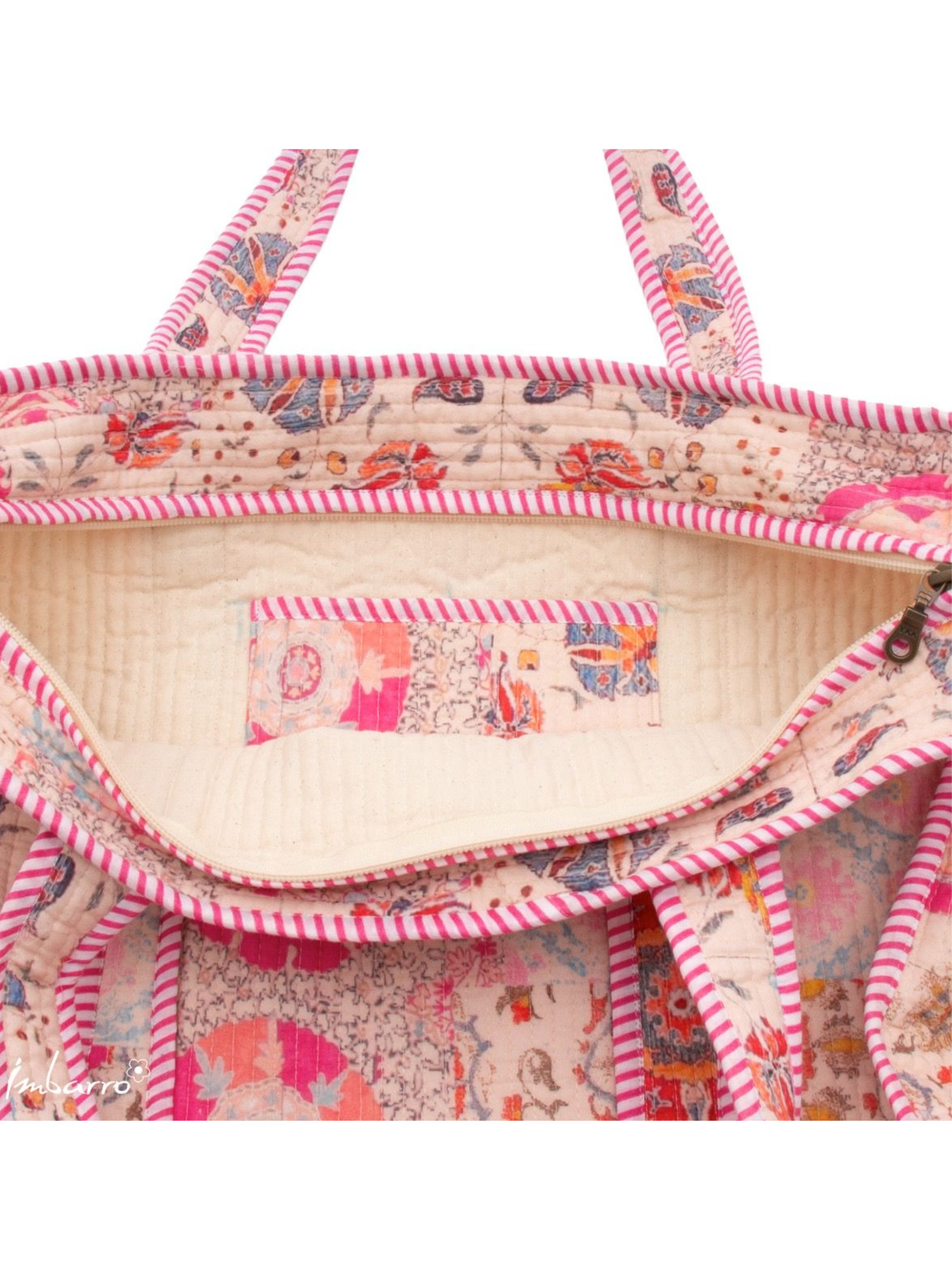 shopper tas roze beige ibiza
