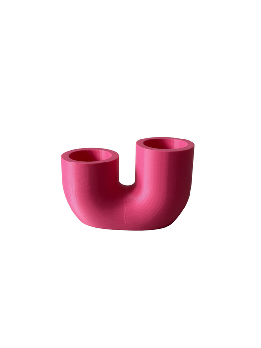 Kaarsen standaard dubbel roze  