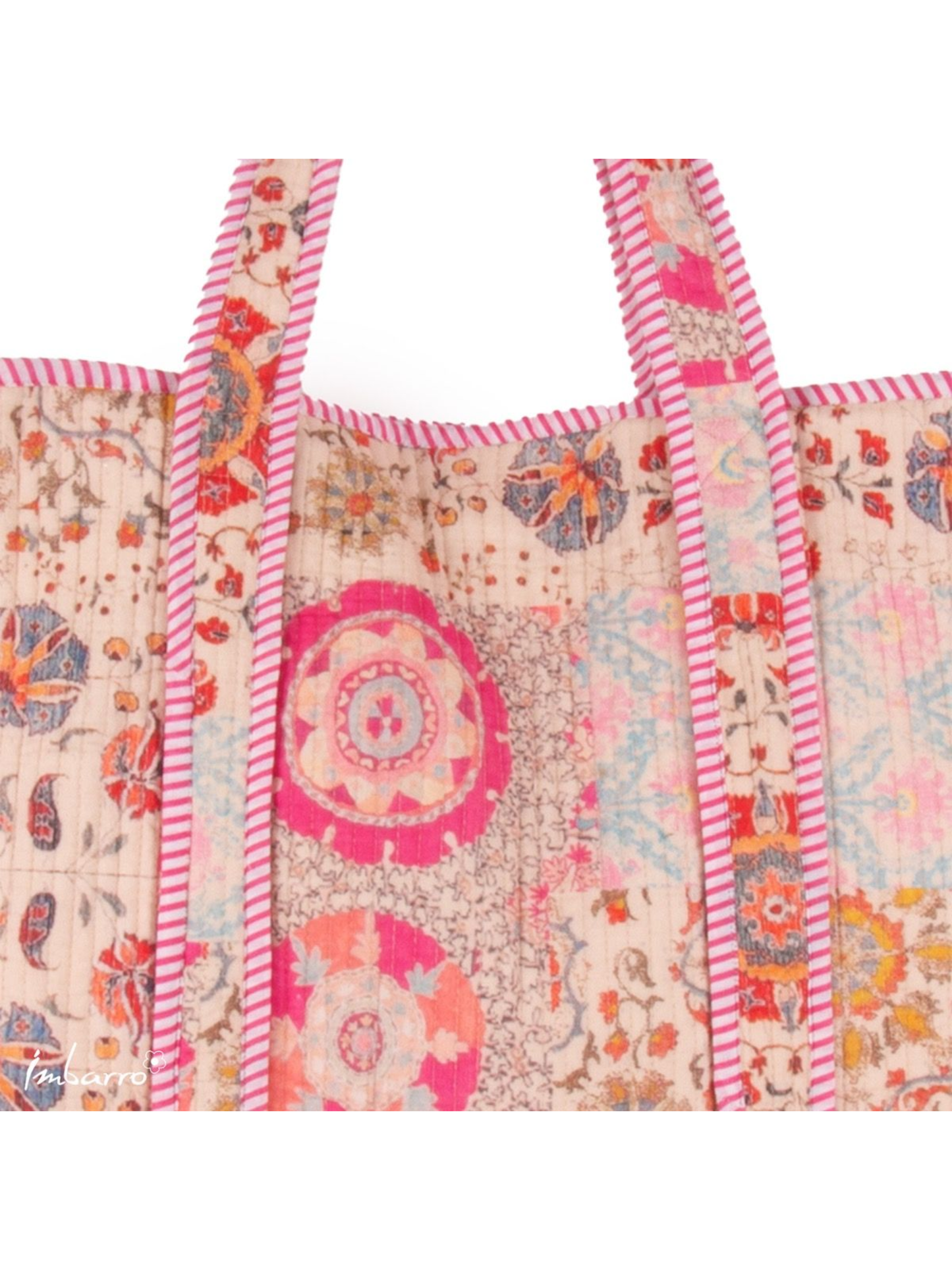 shopper tas roze beige ibiza