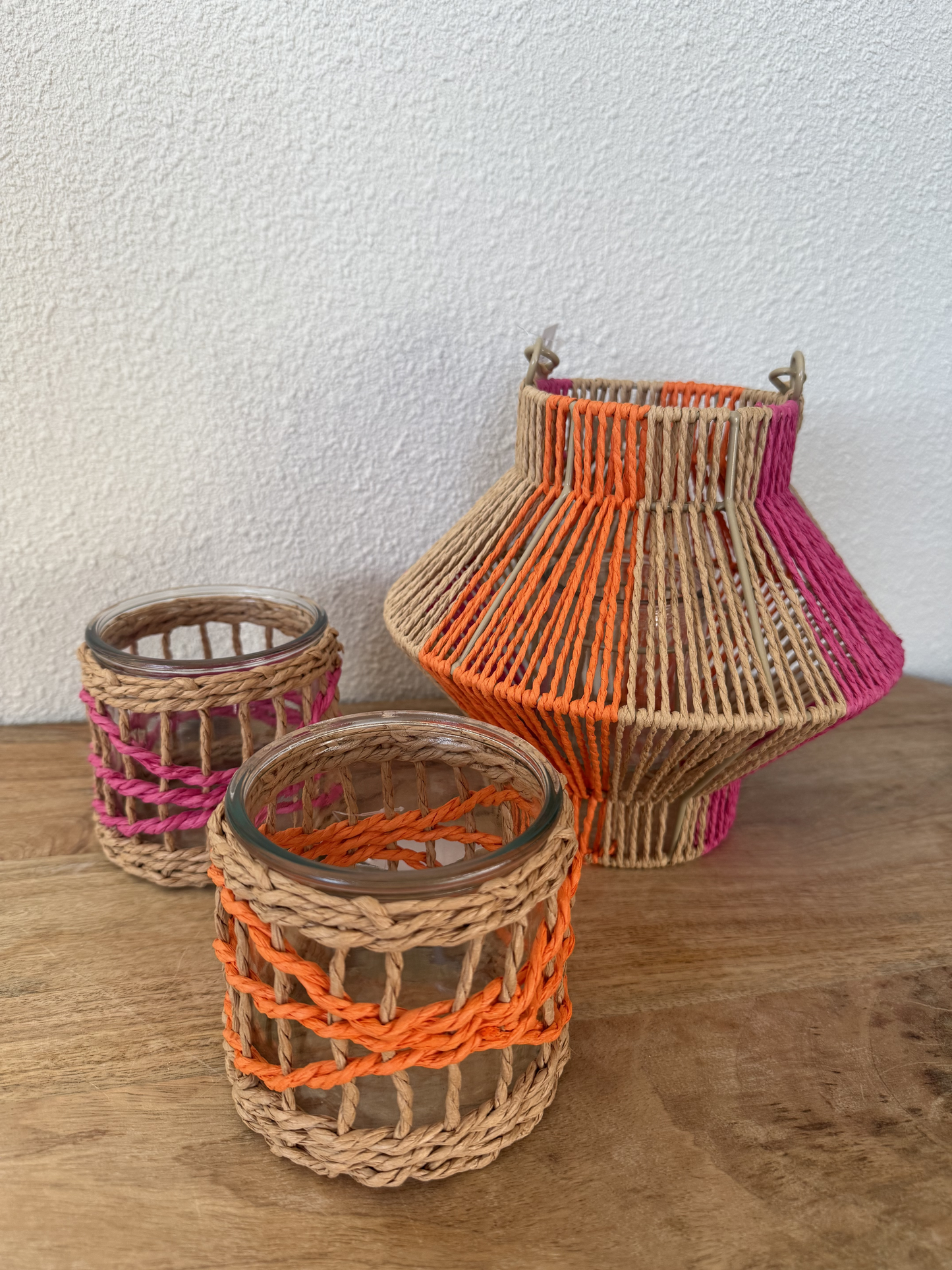 Lantaarn oranje roze 