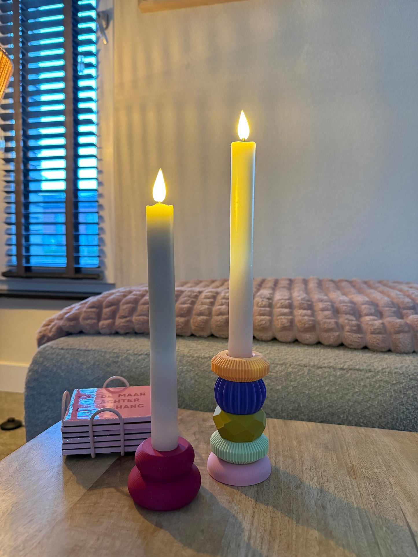 Stapelbare kandelaren inspiratie woonkamer.