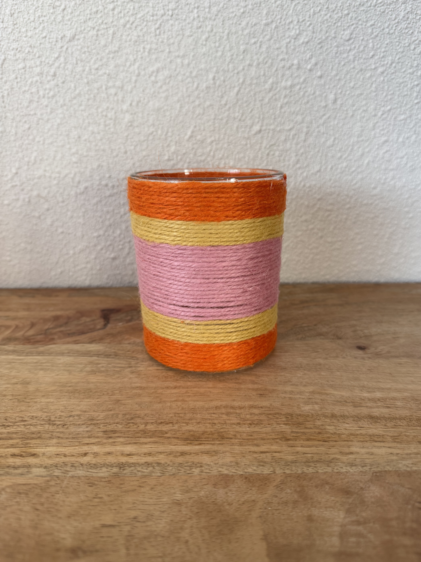Waxinehouder roze oranje