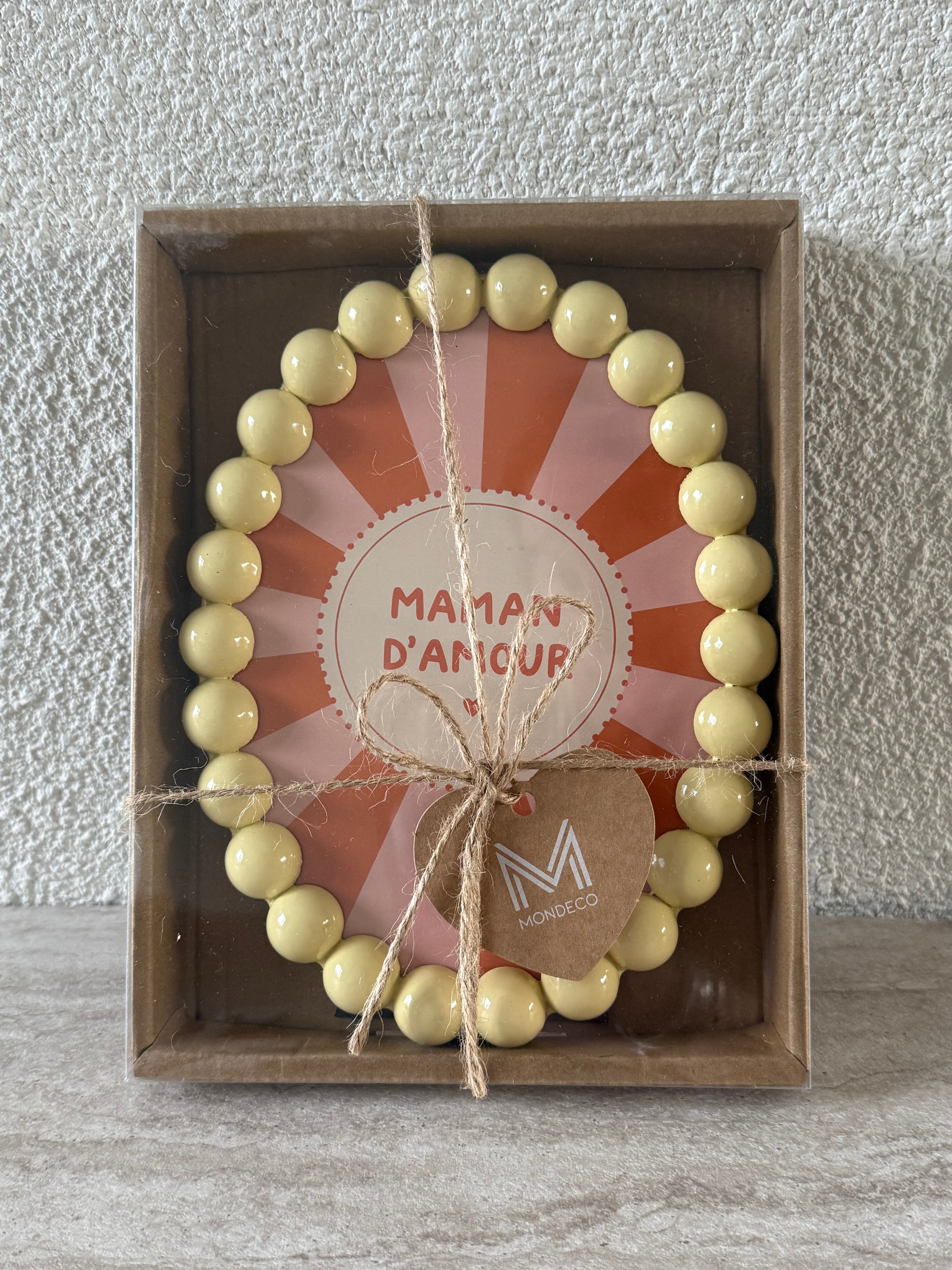 Fotolijst botergeel ovaal cadeau
