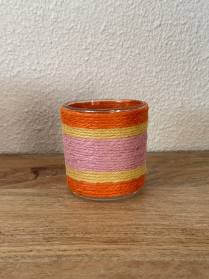 Waxinehouder roze oranje