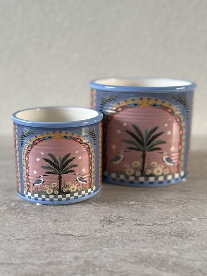 Aardewerk pot palm tijger