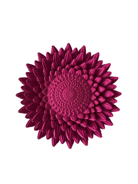 Wandbord Zonnebloem - Donker roze