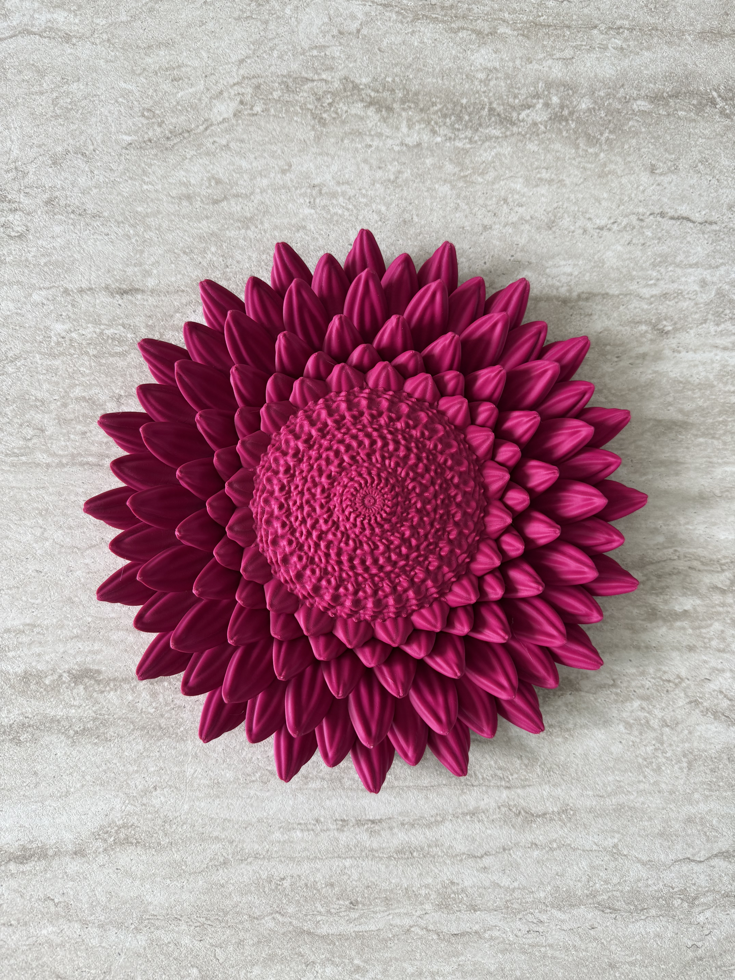 Wandbord Zonnebloem - Donker roze