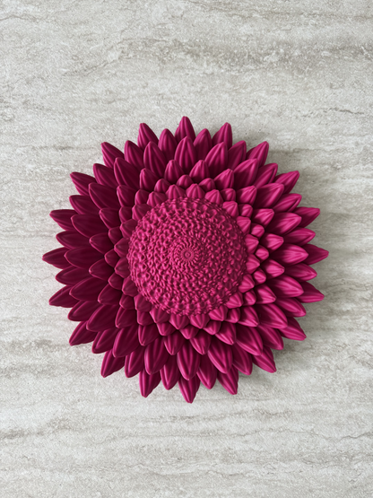 Wandbord Zonnebloem - Donker roze