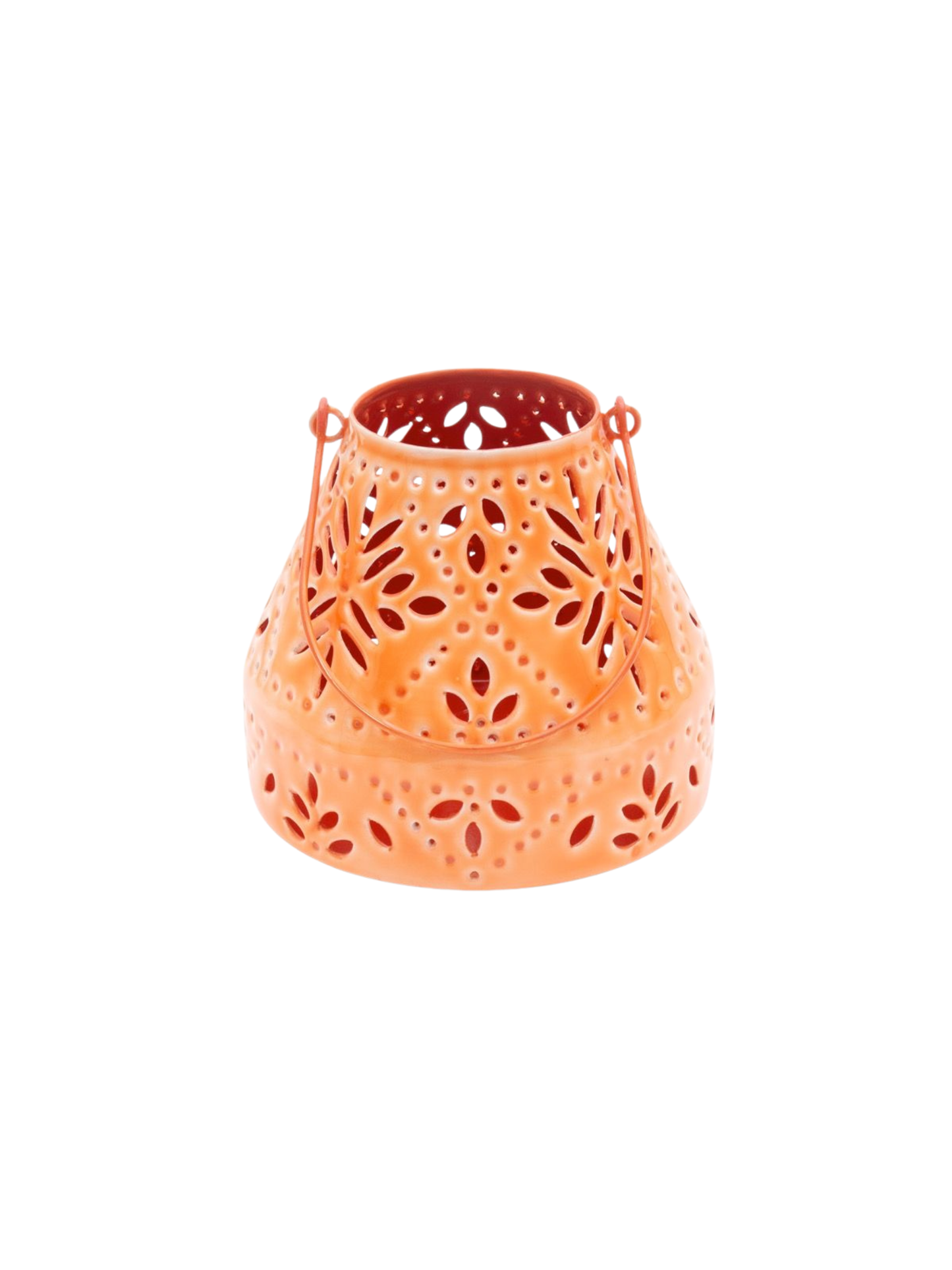 Windlicht Fauna Orange met witte achtergrond.