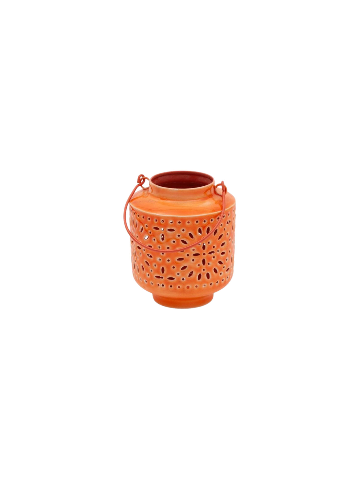 Windlicht Fem Orange met witte achtergrond.