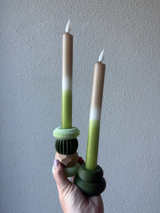 Led kaars - bruin olijf