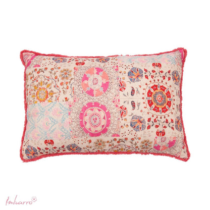 kussen ibiza beige rood roze
