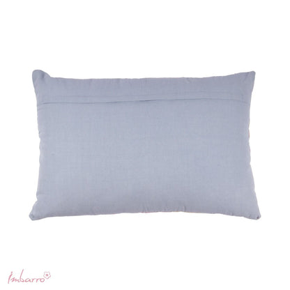 kussen handgemaakt geborduurd blauw