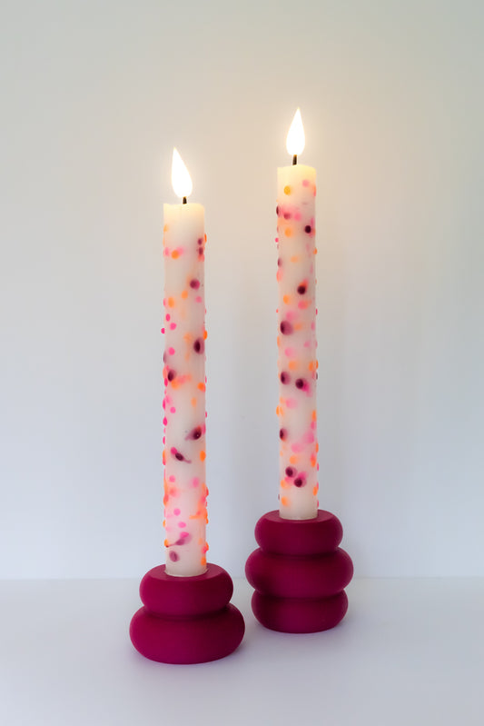Led kaars - confetti blackberry