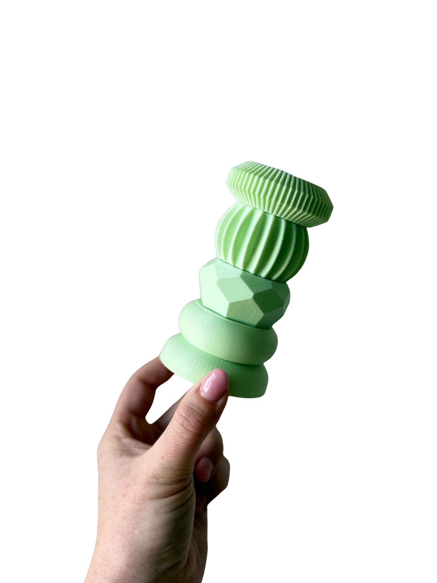 Stapelbare kandelaar basis kleur mint voorbeeld.
