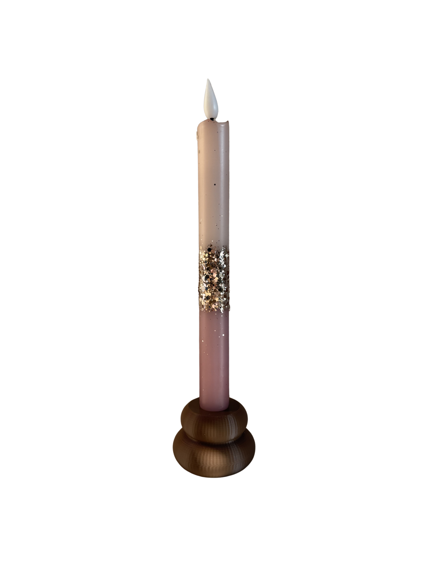 Led kaars - flamingo roze glitter