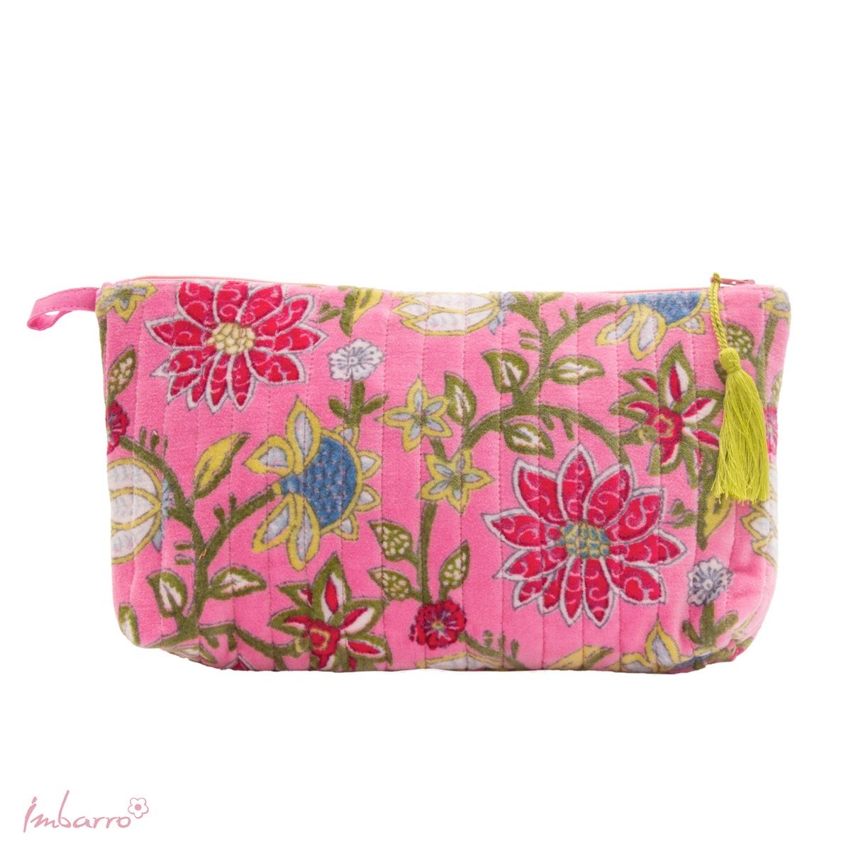 pouche toillettas roze bloemen