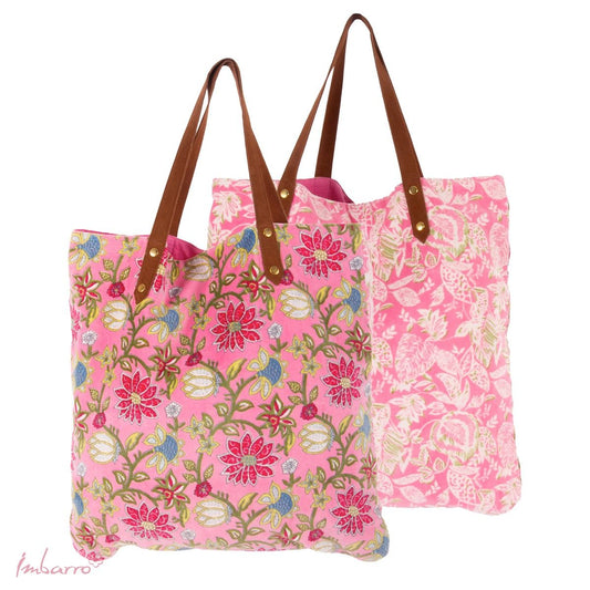 Shopper roze bloemen tas