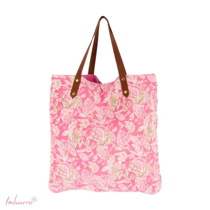 Shopper roze bloemen tas