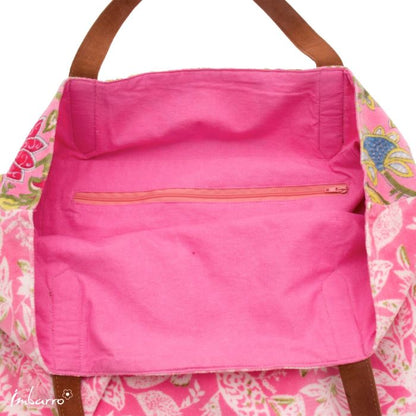 Shopper roze bloemen tas