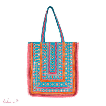 Shopper tas ibiza blauw