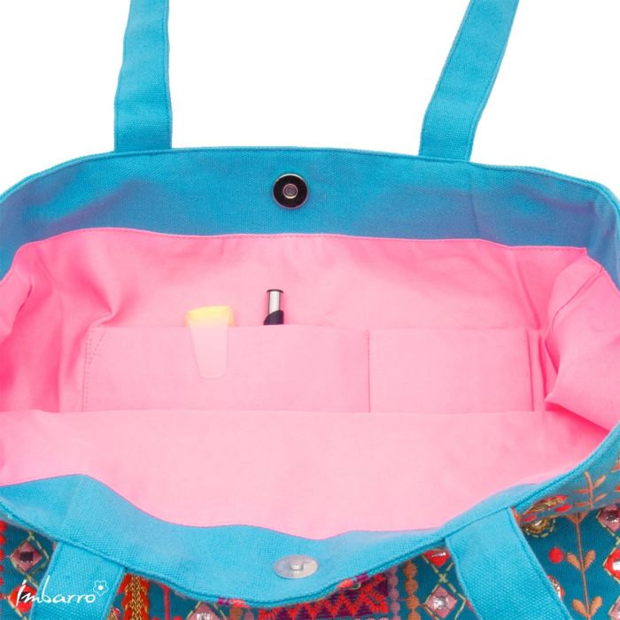 Shopper tas ibiza blauw