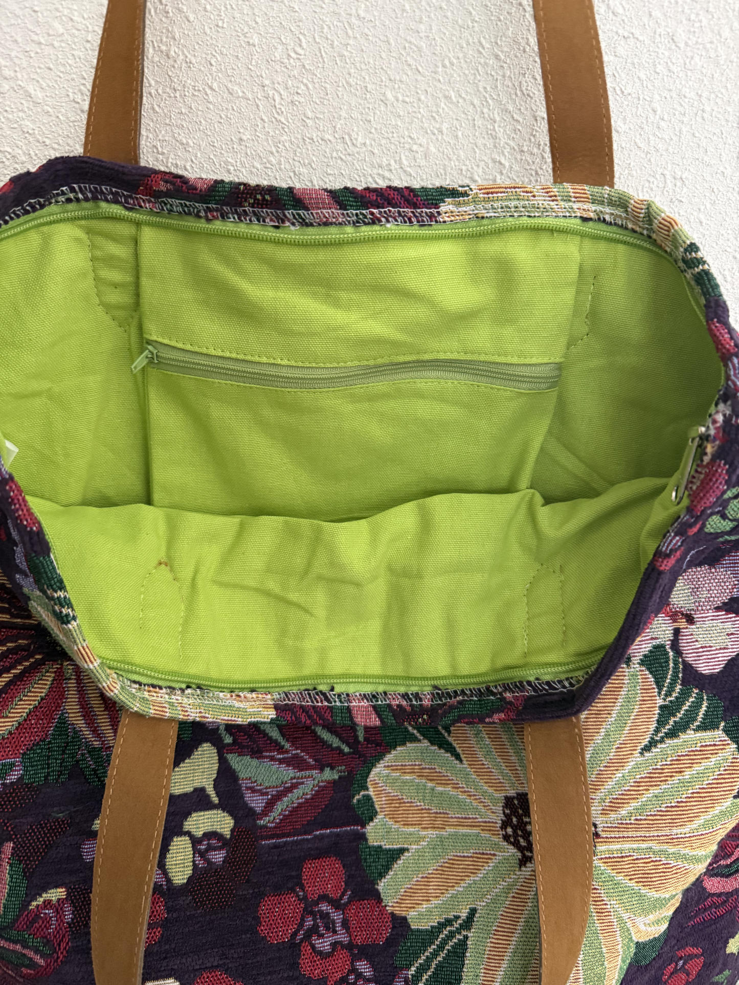 Shopper tas strandtas met rits - binnenkant.