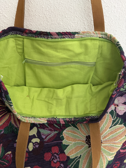 Shopper tas strandtas met rits - binnenkant.